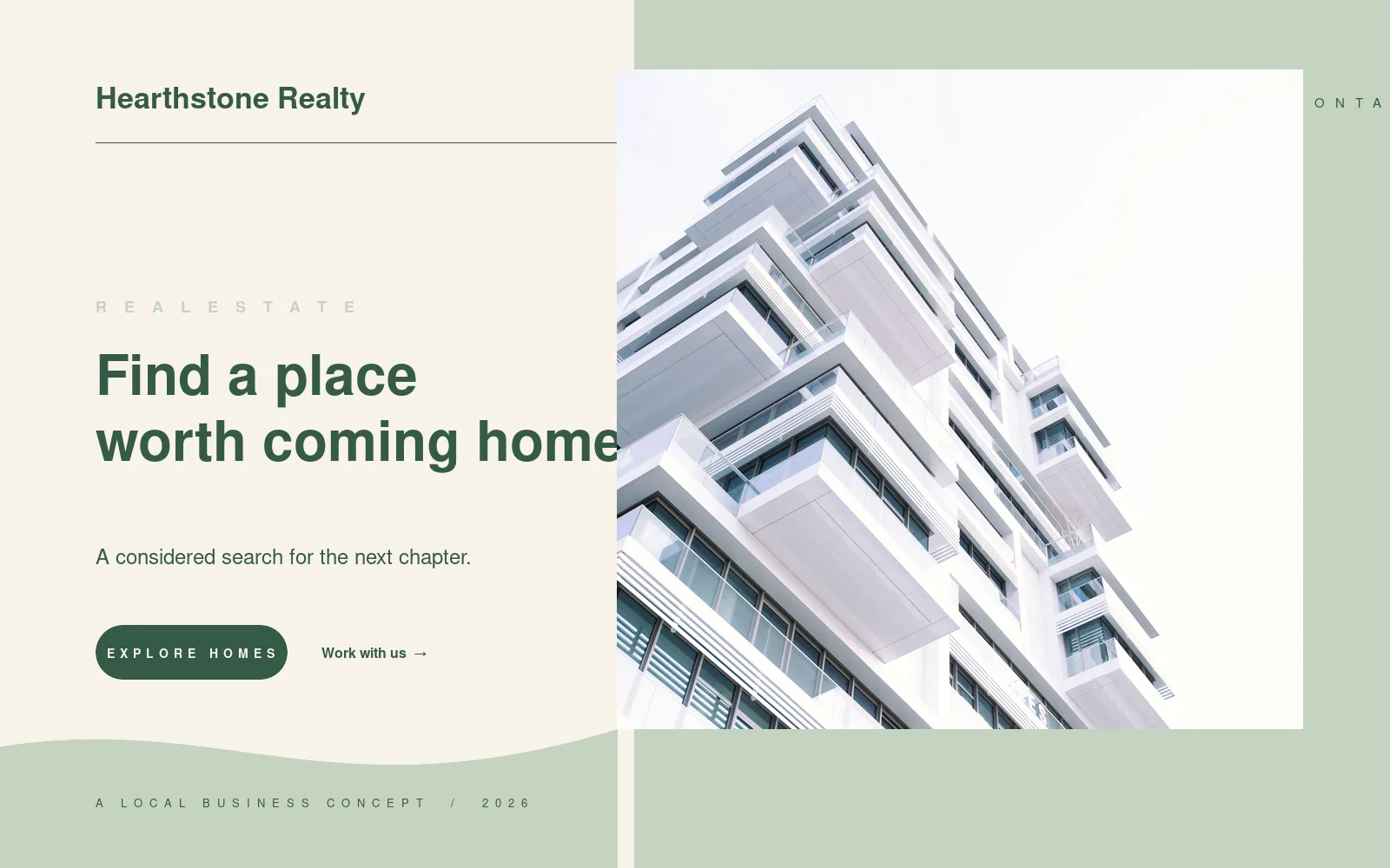 Real estate website concept