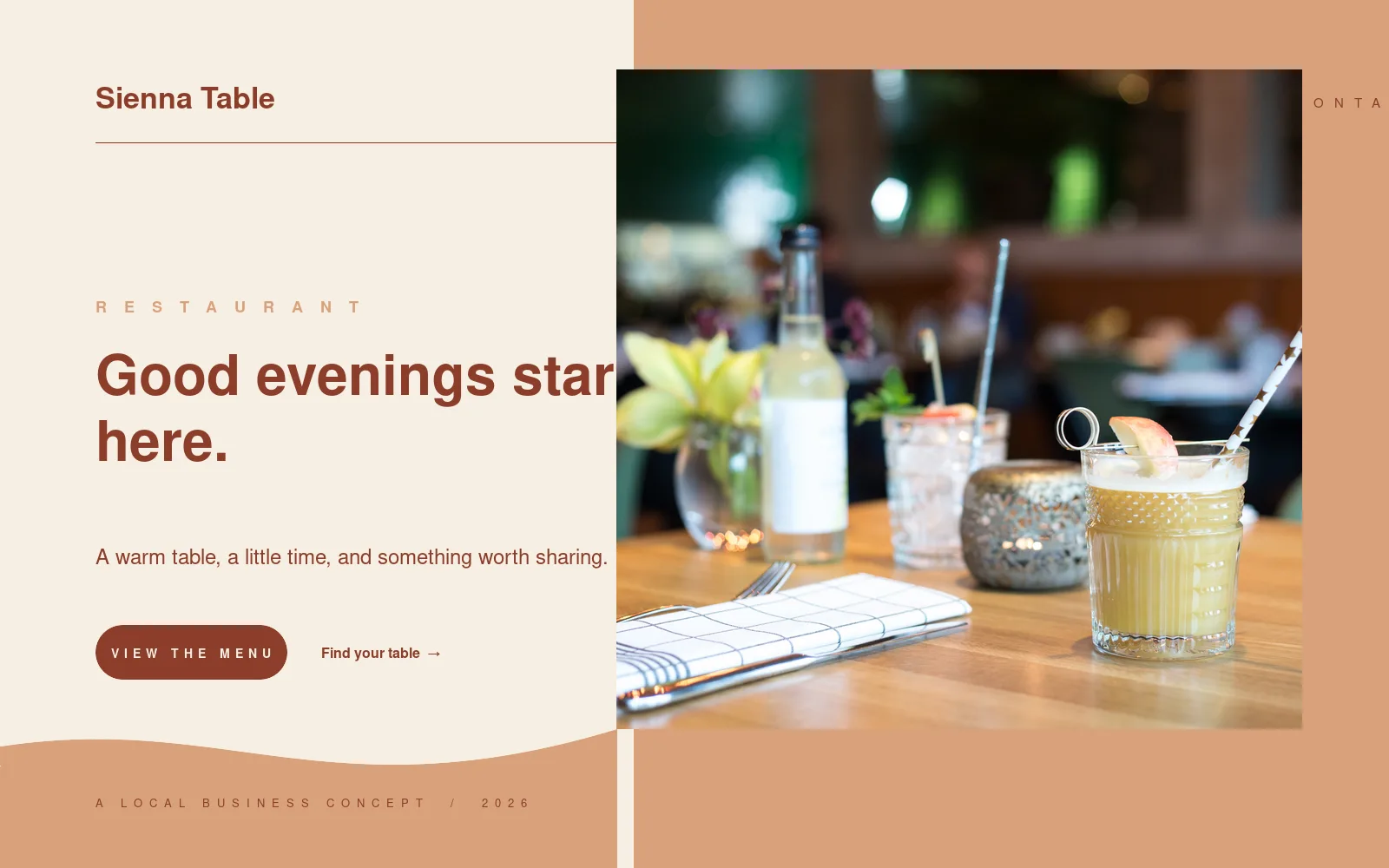 Restaurant website concept